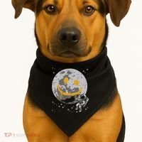 Astronaut Spray Paint Moon Smile Face Space USA-Made Doggie Bandana thumb 1