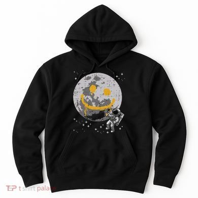 Astronaut Spray Paint Moon Smile Face Space Hoodie