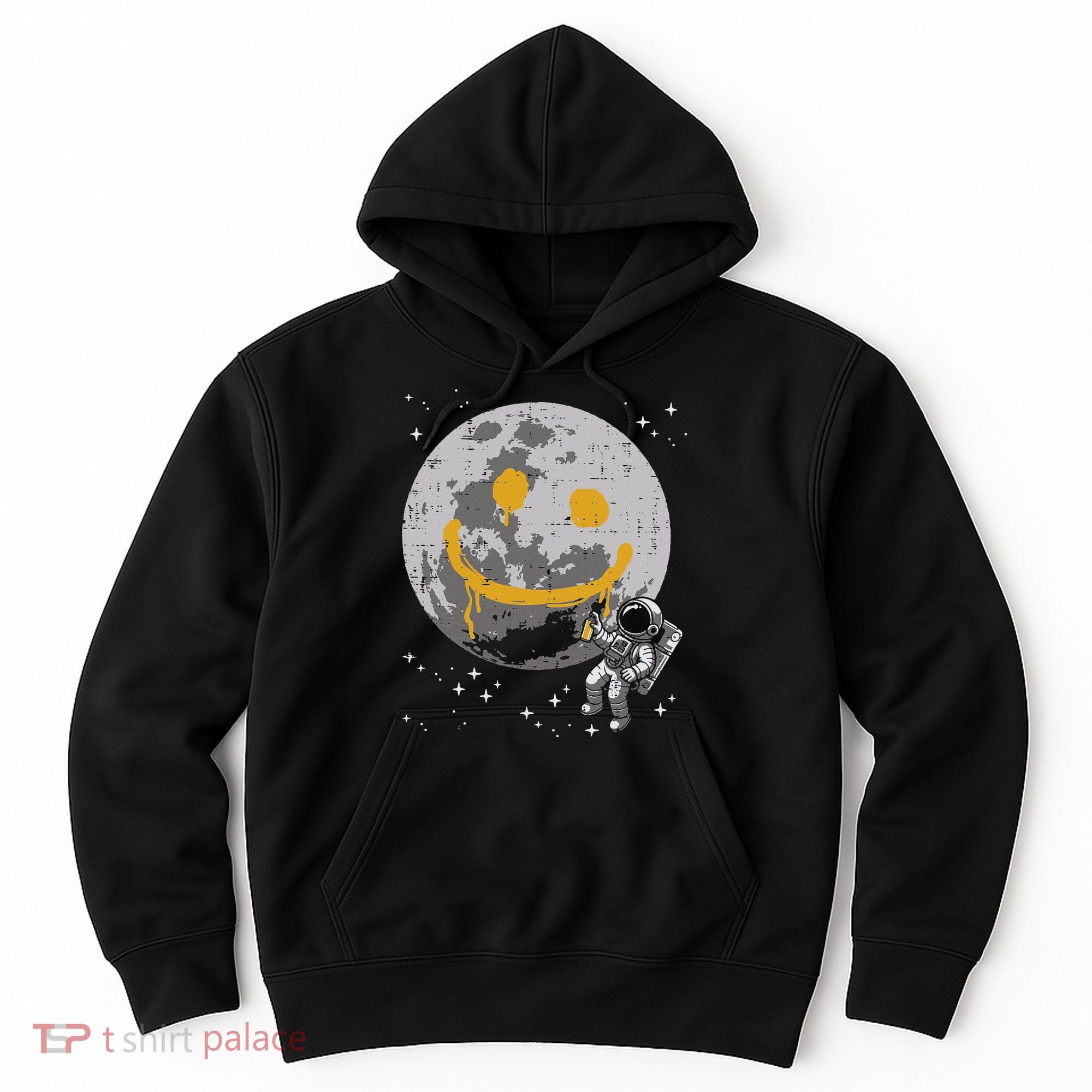 Astronaut Spray Paint Moon Smile Face Space Hoodie