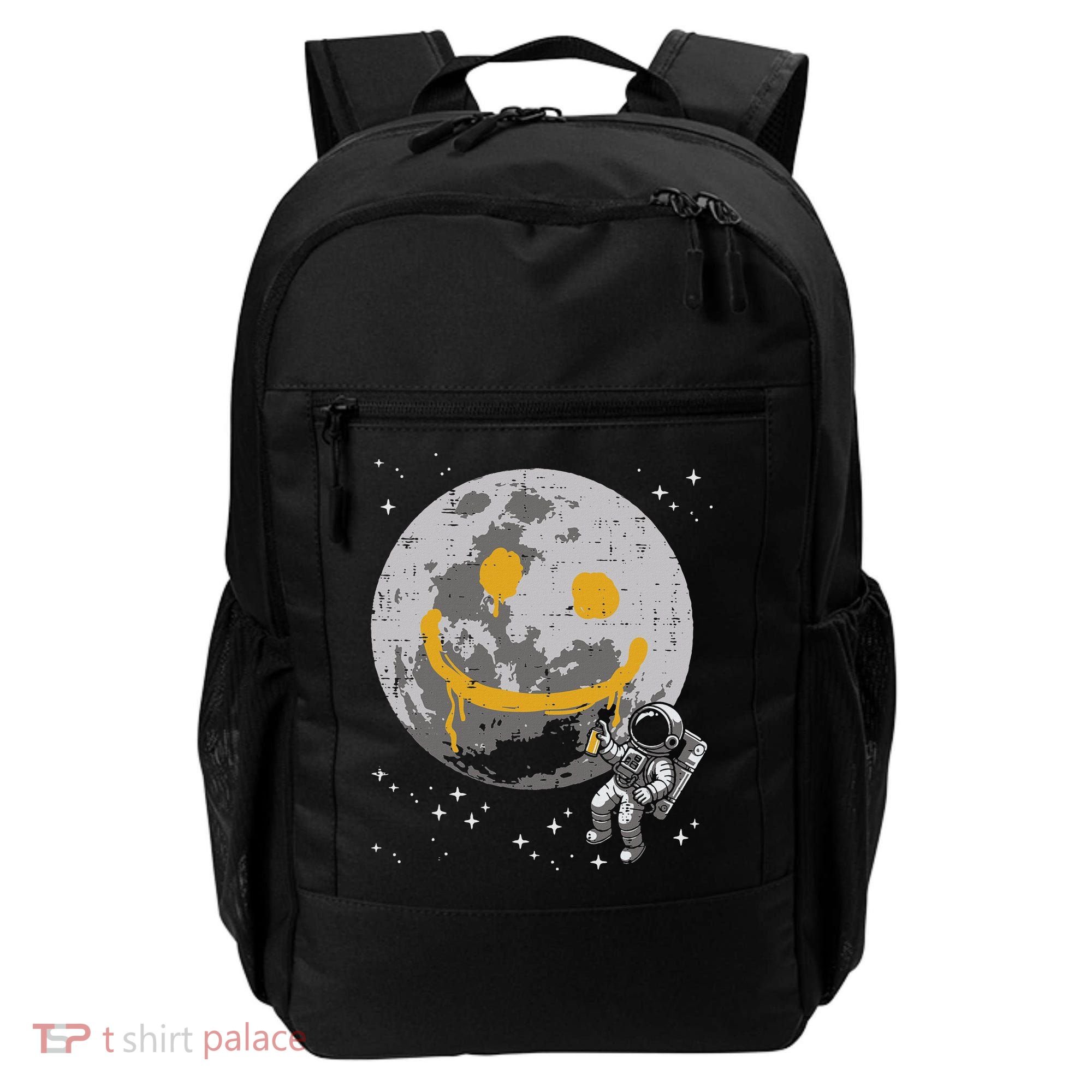 Astronaut Spray Paint Moon Smile Face Space Backpack