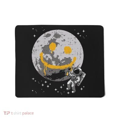 Astronaut Spray Paint Moon Smile Face Space Mousepad