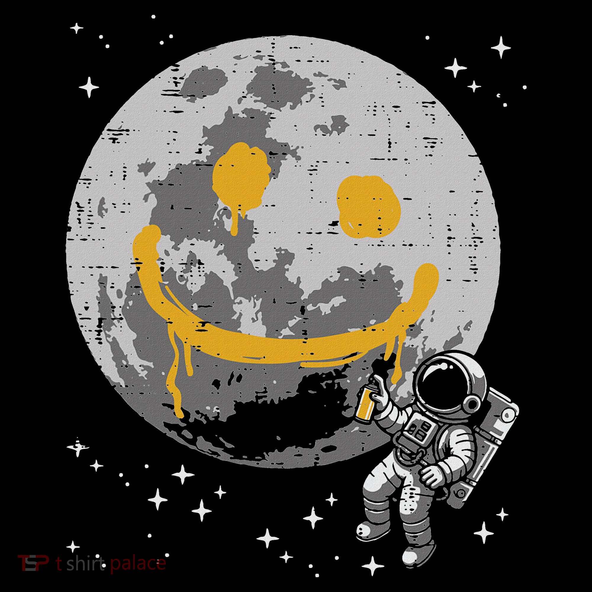 Astronaut Spray Paint Moon Smile Face Space Mousepad