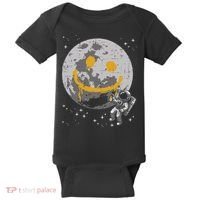 Astronaut Spray Paint Moon Smile Face Space Baby Bodysuit thumb 0