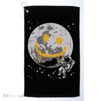 Astronaut Spray Paint Moon Smile Face Space Golf Towel thumb 0