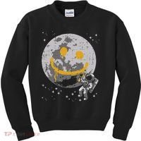 Astronaut Spray Paint Moon Smile Face Space Kids Sweatshirt thumb 0