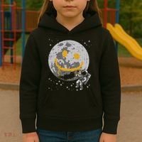 Astronaut Spray Paint Moon Smile Face Space Kids Hoodie thumb 3
