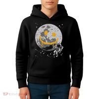 Astronaut Spray Paint Moon Smile Face Space Kids Hoodie thumb 4