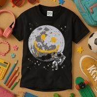 Astronaut Spray Paint Moon Smile Face Space Kids T-Shirt thumb 3