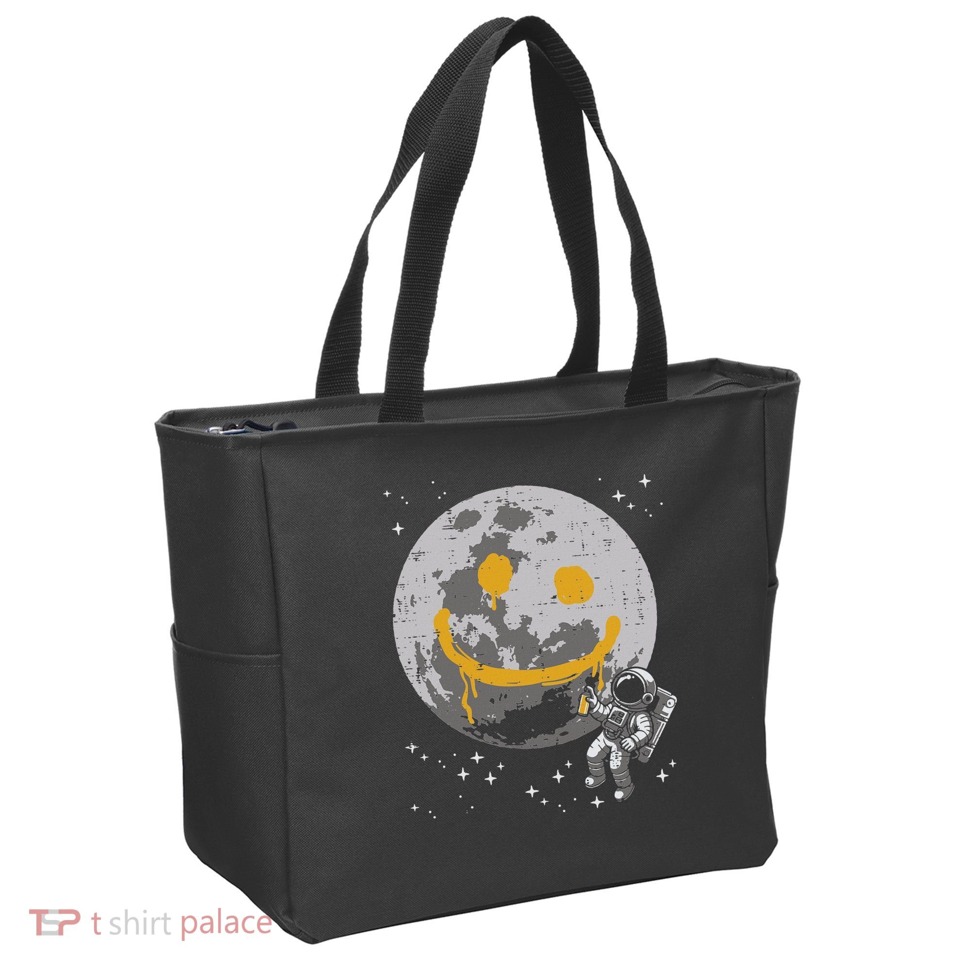 Astronaut Spray Paint Moon Smile Face Space Tote Bag