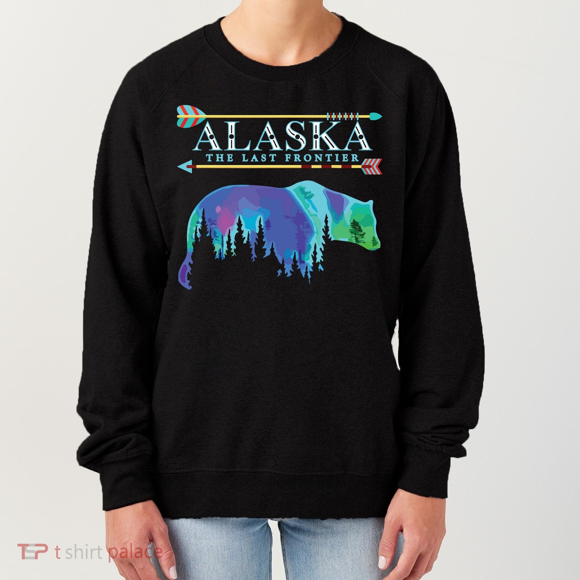 Alaska State Pride Alaska Northern Lights Alaskan Bear Women's Sweatshirt