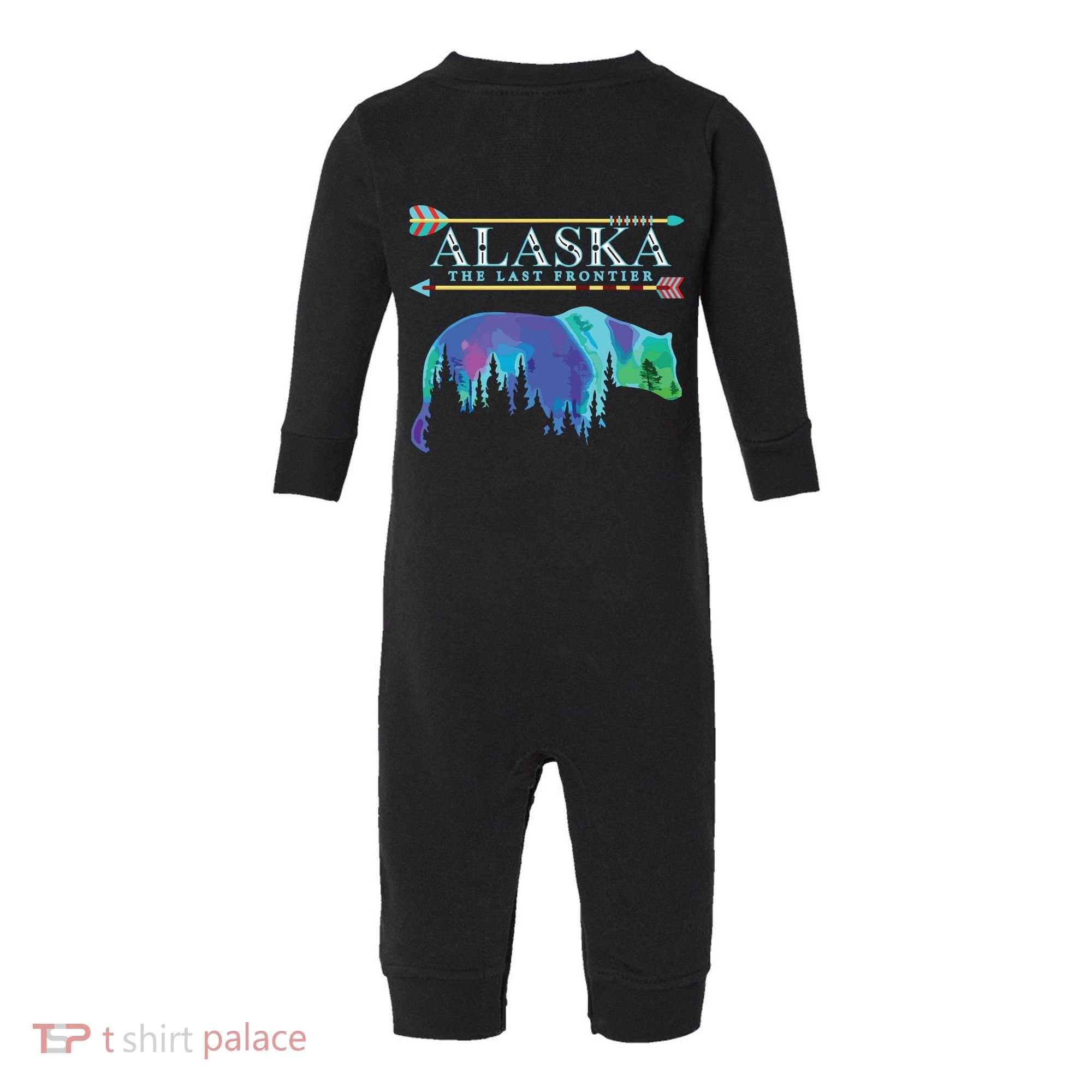 Alaska State Pride Alaska Northern Lights Alaskan Bear Infant Fleece One Piece