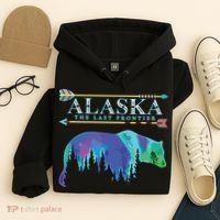 Alaska State Pride Alaska Northern Lights Alaskan Bear Hoodie thumb 4