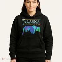 Alaska State Pride Alaska Northern Lights Alaskan Bear Hoodie thumb 5