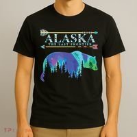 Alaska State Pride Alaska Northern Lights Alaskan Bear T-Shirt thumb 3