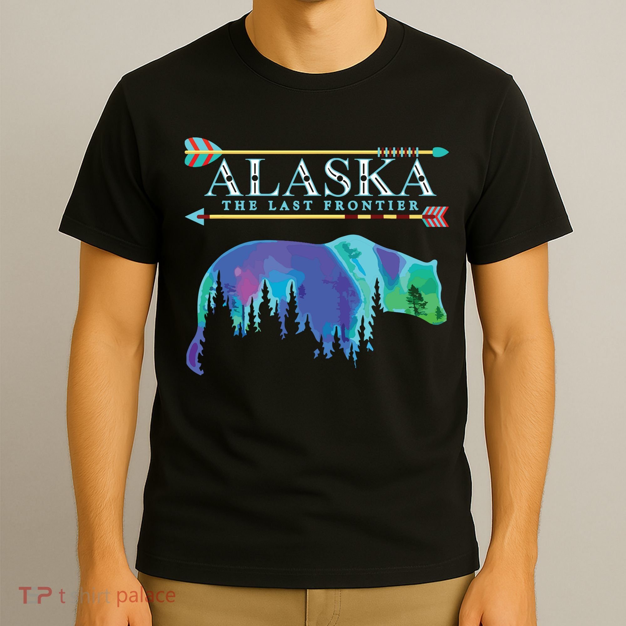 Alaska State Pride Alaska Northern Lights Alaskan Bear T-Shirt