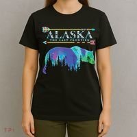 Alaska State Pride Alaska Northern Lights Alaskan Bear T-Shirt thumb 4