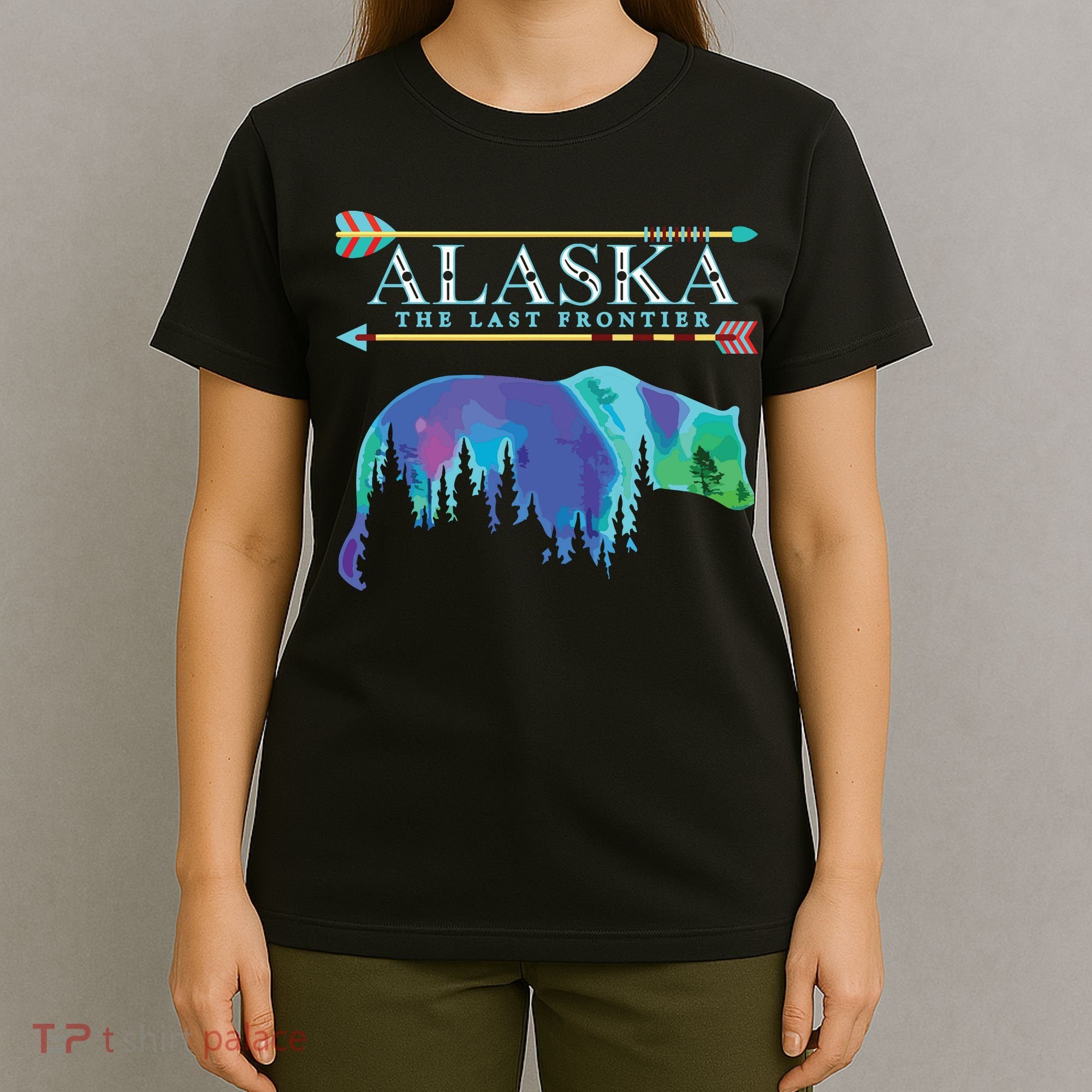 Alaska State Pride Alaska Northern Lights Alaskan Bear T-Shirt