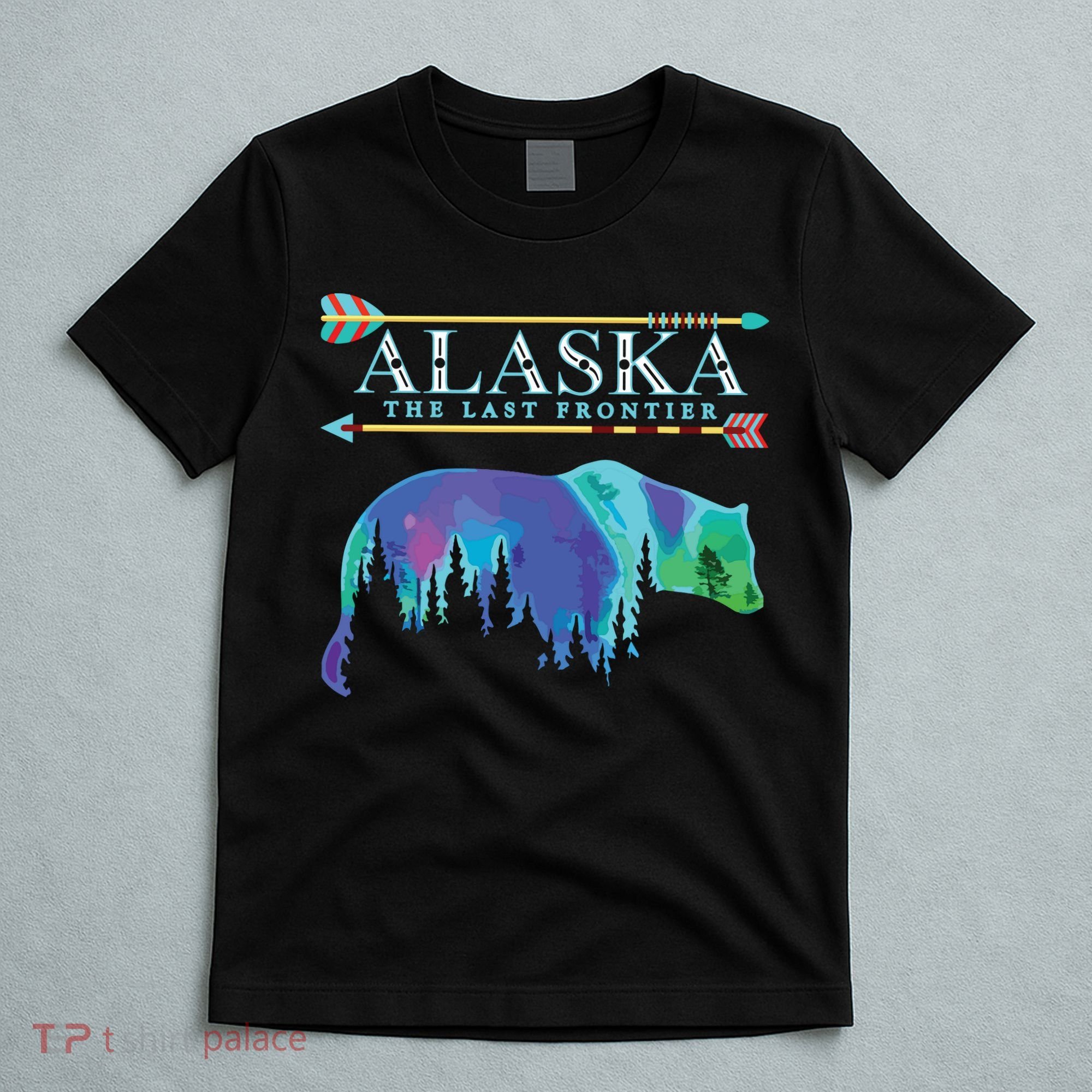 Alaska State Pride Alaska Northern Lights Alaskan Bear T-Shirt