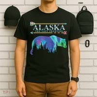 Alaska State Pride Alaska Northern Lights Alaskan Bear T-Shirt thumb 6