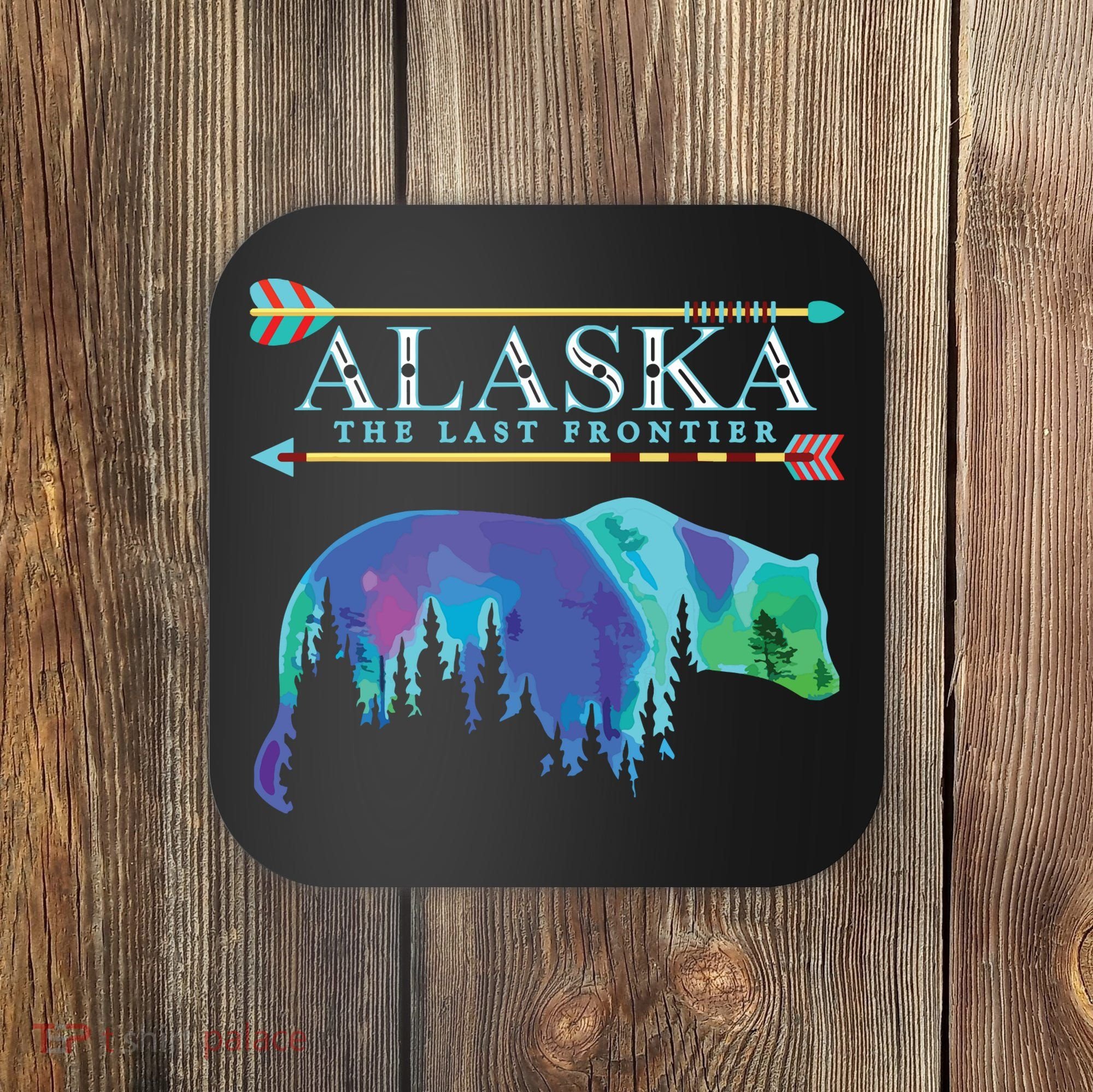 Alaska State Pride Alaska Northern Lights Alaskan Bear Coaster