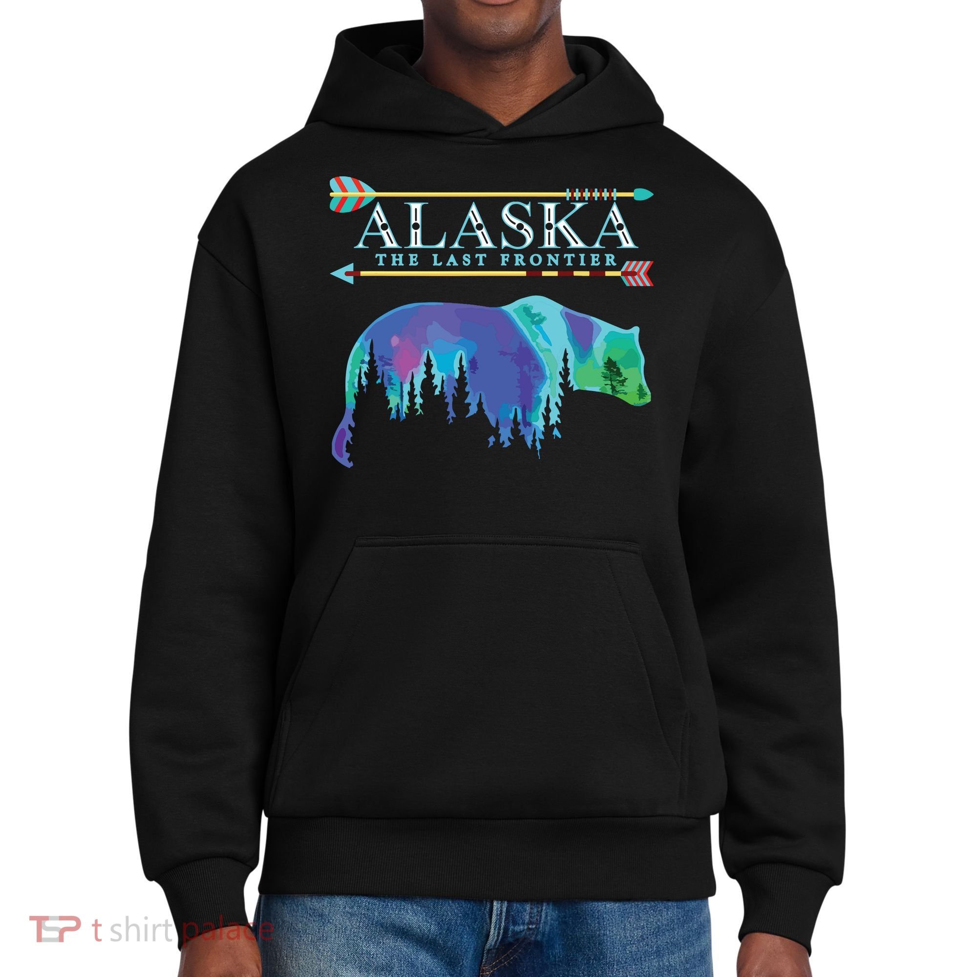 Alaska State Pride Alaska Northern Lights Alaskan Bear District V.I.T. Heavyweight Hoodie