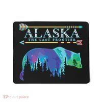 Alaska State Pride Alaska Northern Lights Alaskan Bear Mousepad thumb 0