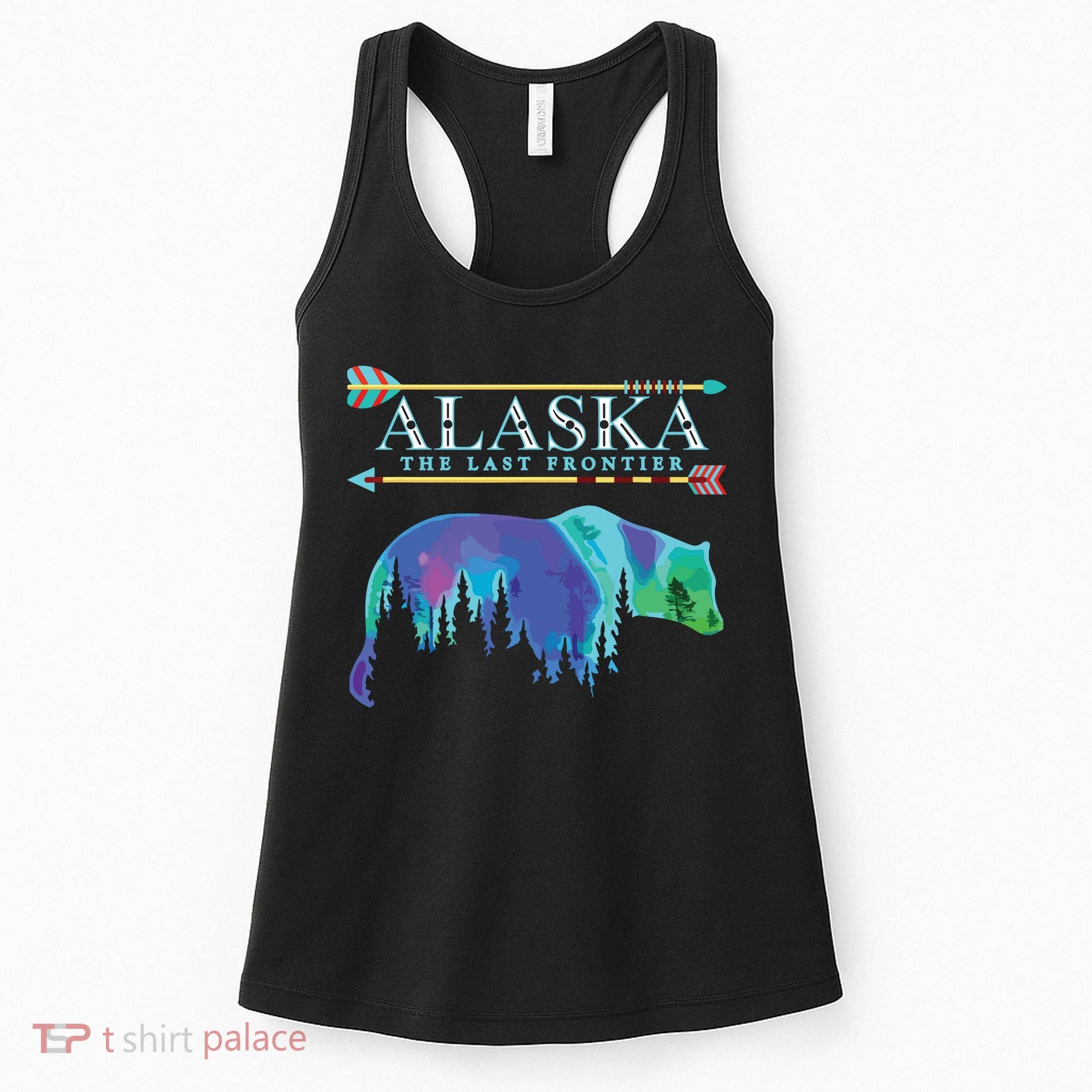 Alaska State Pride Alaska Northern Lights Alaskan Bear Women's Tank Top
