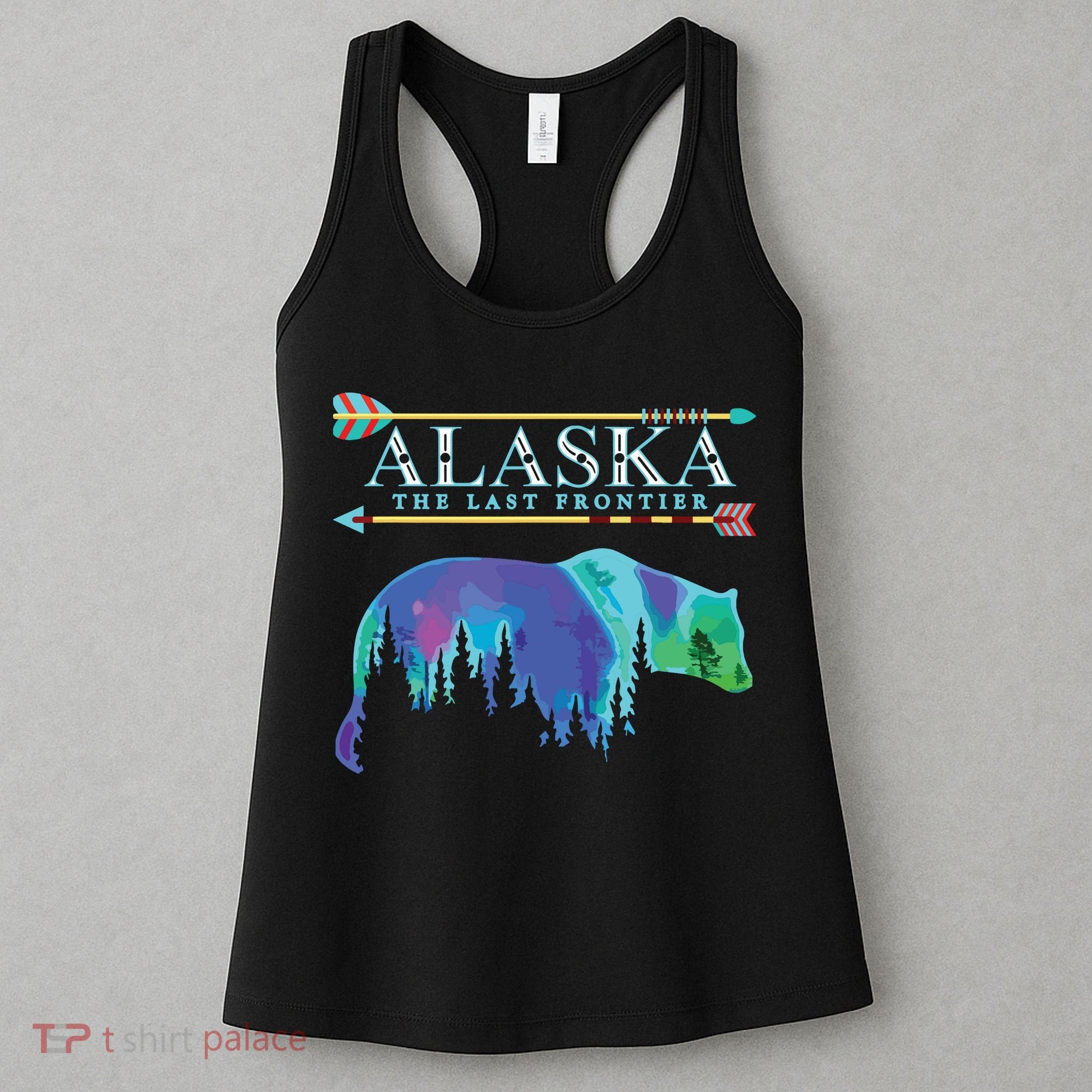 Alaska State Pride Alaska Northern Lights Alaskan Bear Women's Tank Top