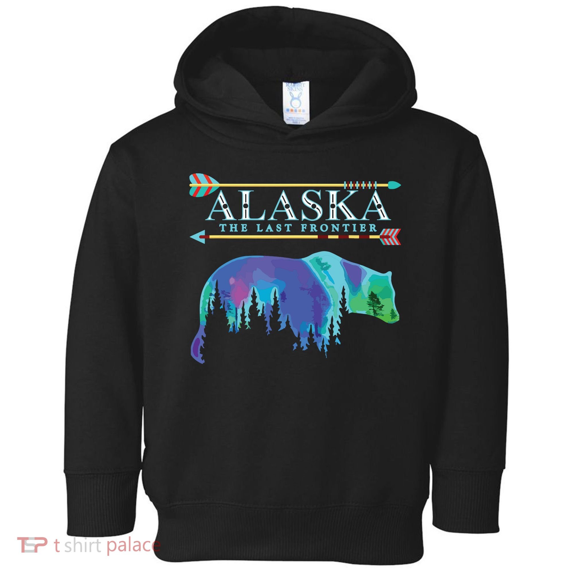 Alaska State Pride Alaska Northern Lights Alaskan Bear Toddler Hoodie