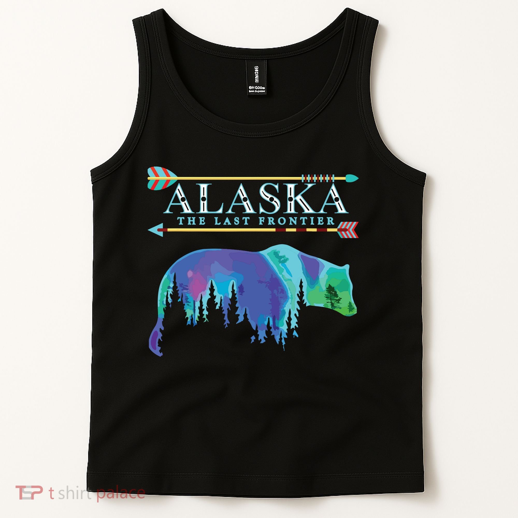 Alaska State Pride Alaska Northern Lights Alaskan Bear Tank Top