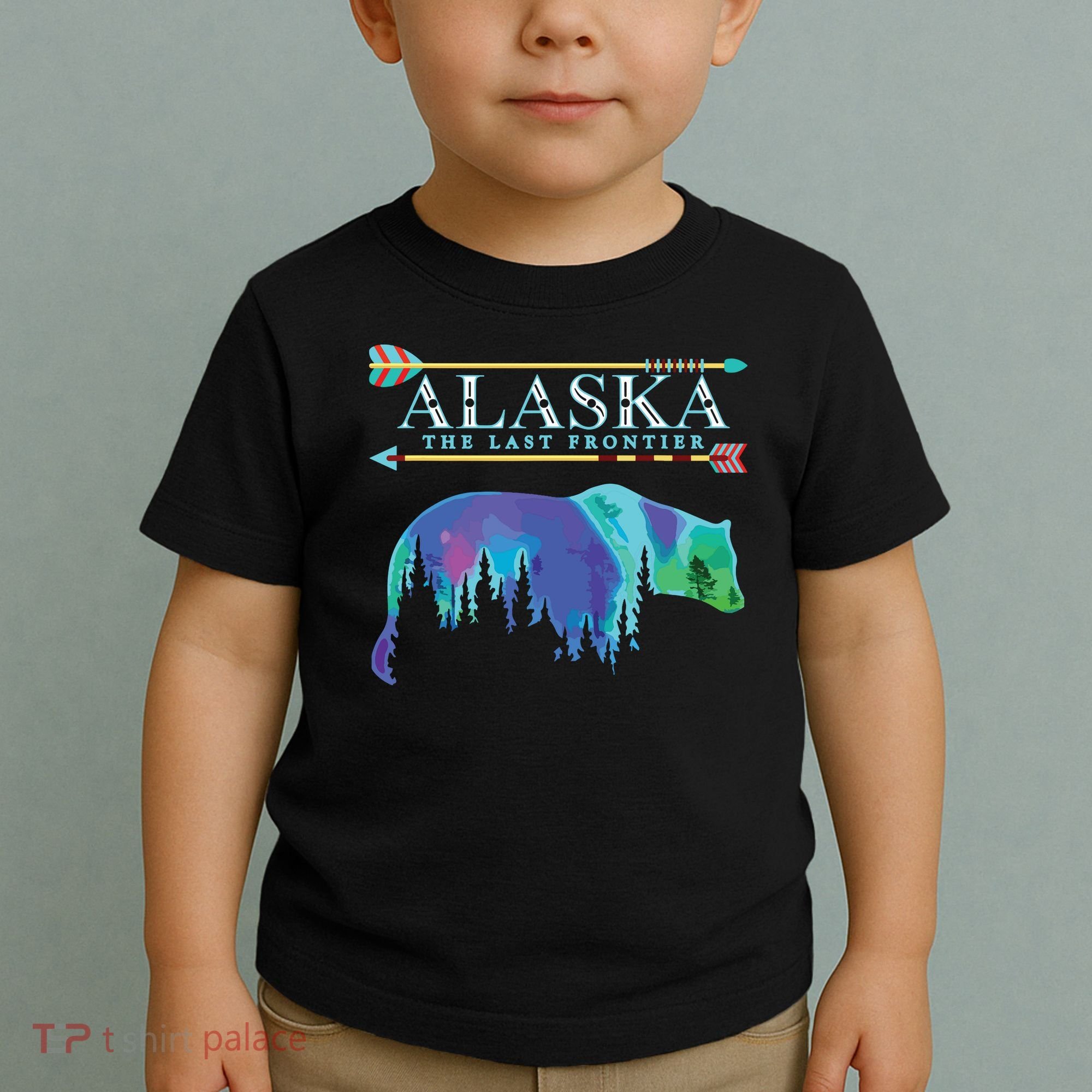 Alaska State Pride Alaska Northern Lights Alaskan Bear Toddler T-Shirt