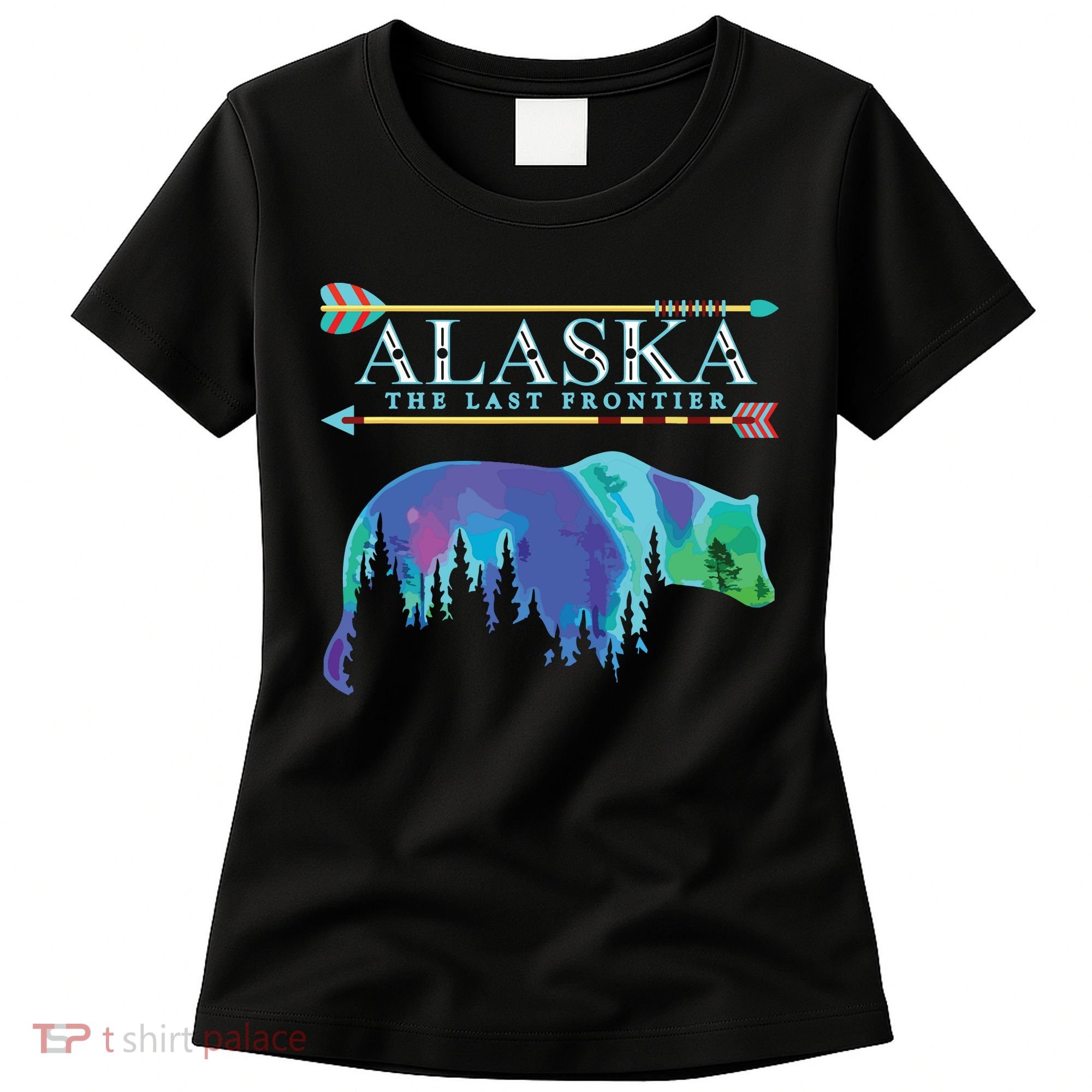 Alaska State Pride Alaska Northern Lights Alaskan Bear Women's T-Shirt
