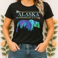 Alaska State Pride Alaska Northern Lights Alaskan Bear Women's T-Shirt thumb 2