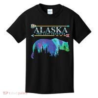 Alaska State Pride Alaska Northern Lights Alaskan Bear Kids T-Shirt thumb 0