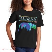 Alaska State Pride Alaska Northern Lights Alaskan Bear Kids T-Shirt thumb 2