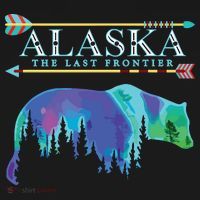 Alaska State Pride Alaska Northern Lights Alaskan Bear Kids T-Shirt thumb 4