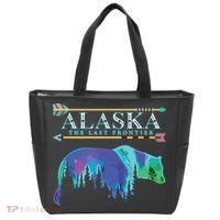Alaska State Pride Alaska Northern Lights Alaskan Bear Tote Bag thumb 0