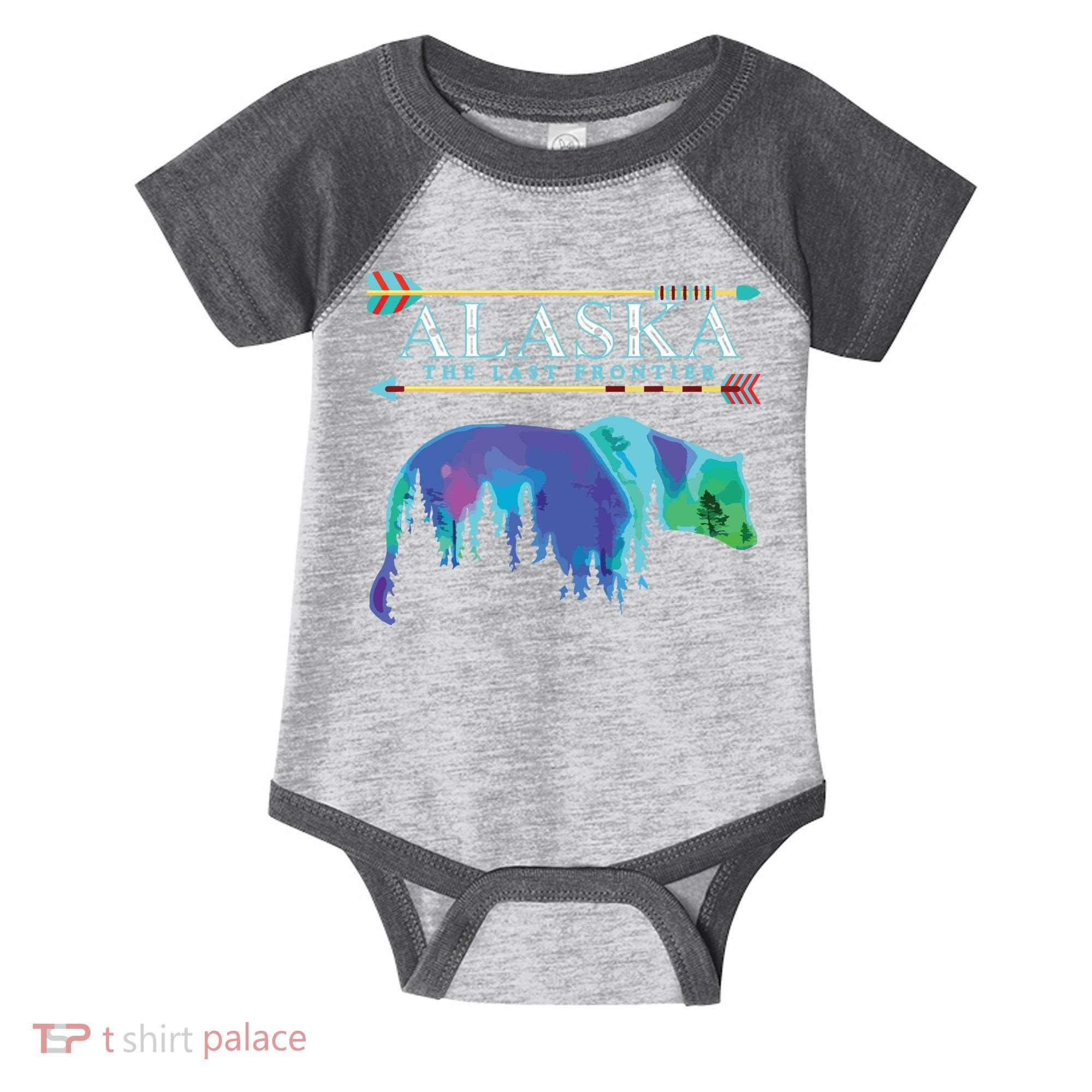 Alaska State Pride Alaska Northern Lights Alaskan Bear Infant Baby Jersey Bodysuit