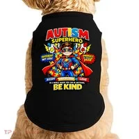 Autism Superhero Quotes Puzzle Pieces Doggie Tank thumb 0