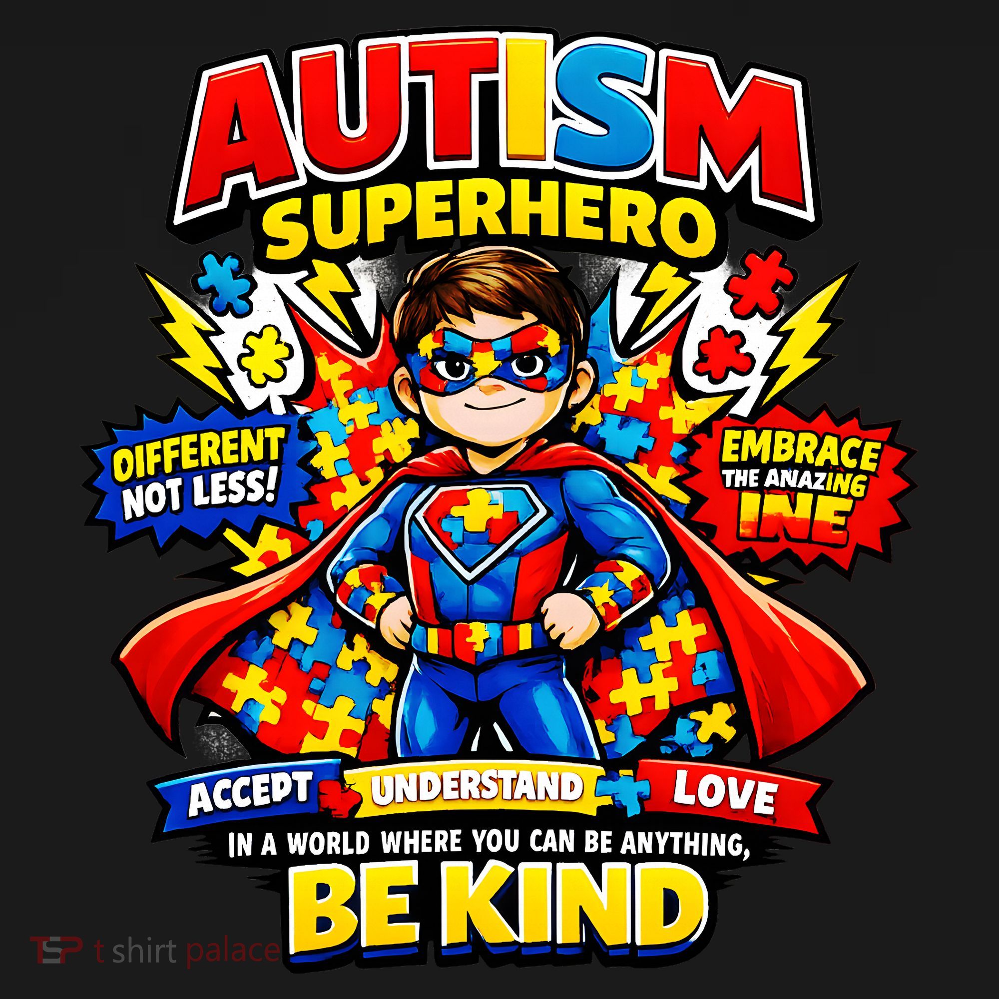 Autism Superhero Quotes Puzzle Pieces Ornament