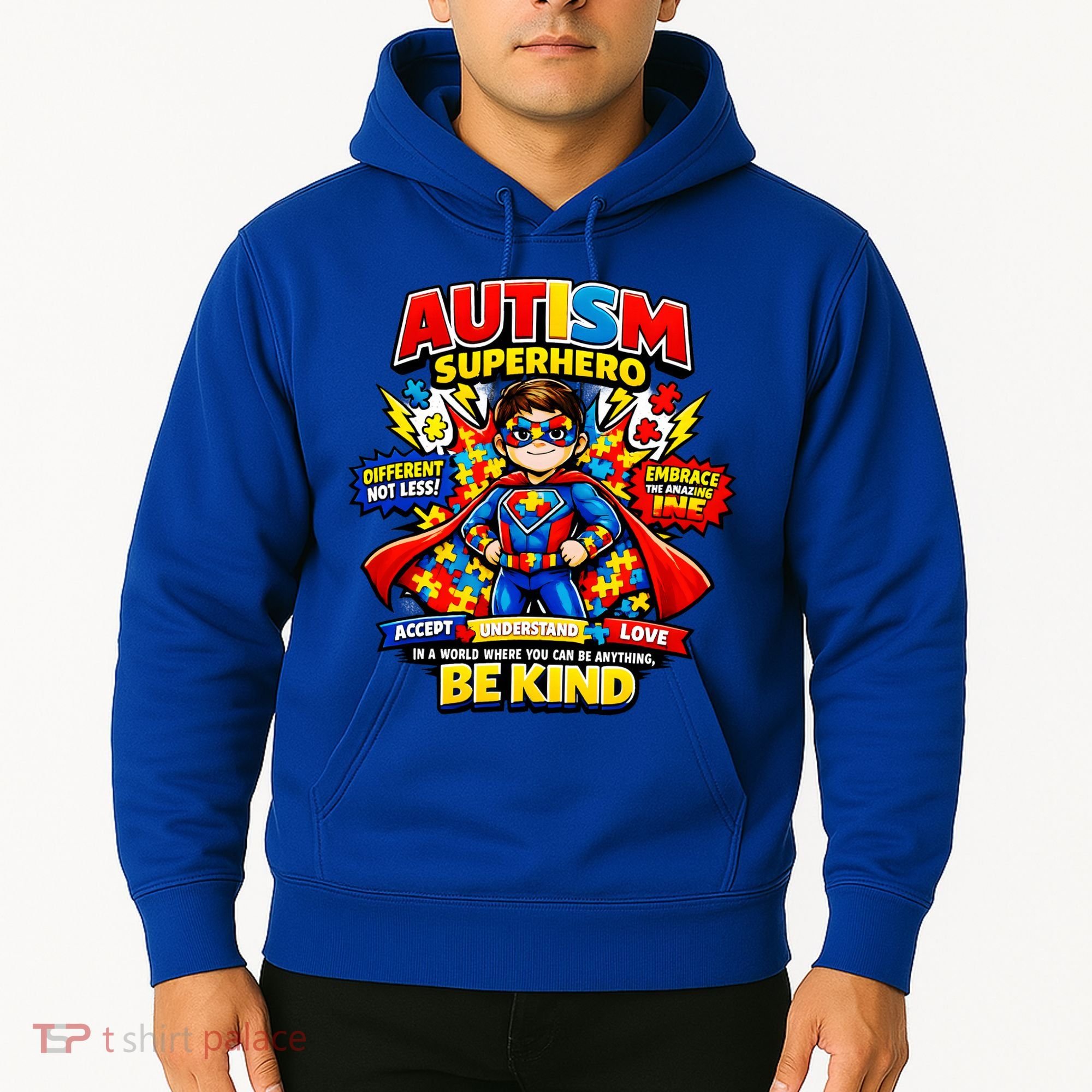 Autism Superhero Quotes Puzzle Pieces Hoodie