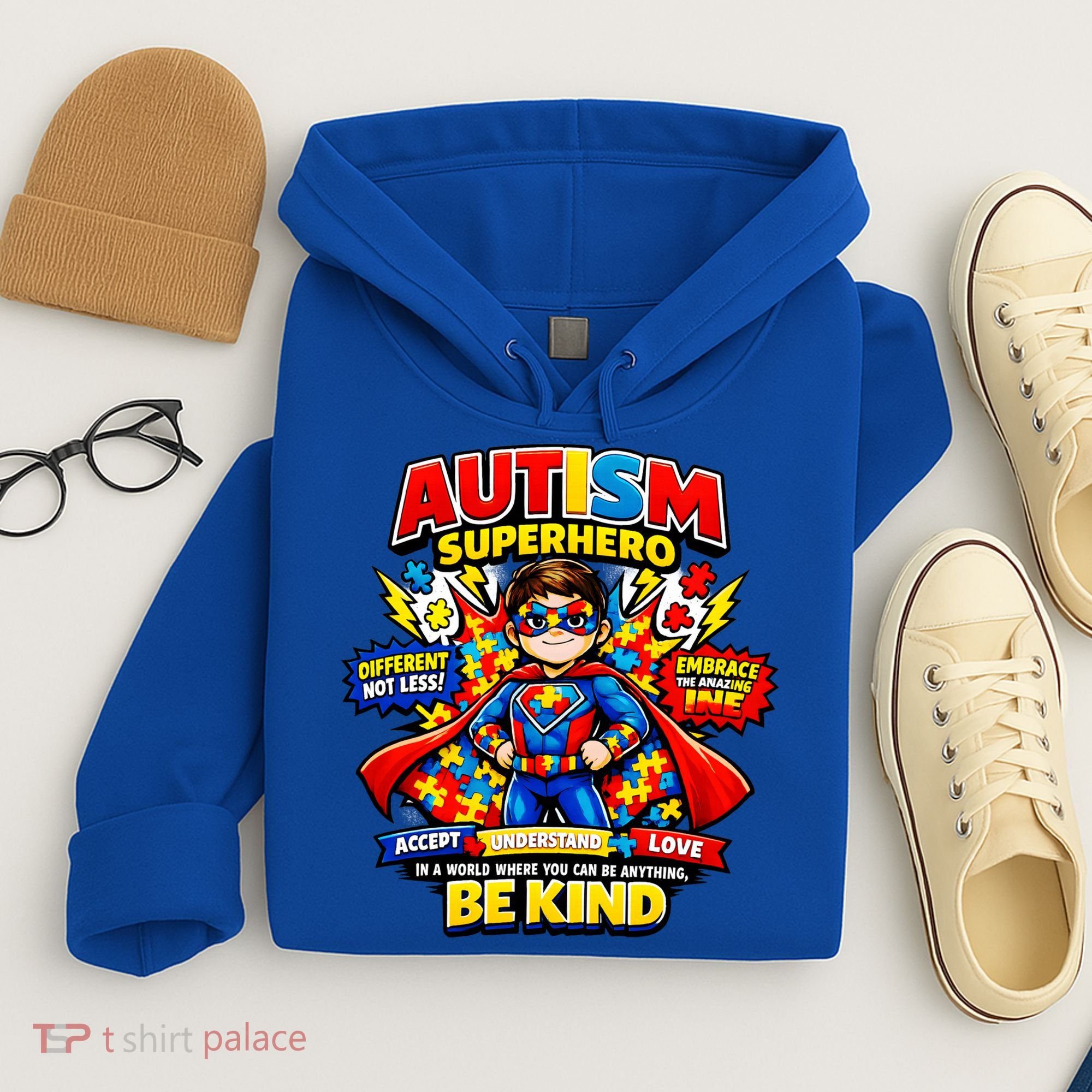 Autism Superhero Quotes Puzzle Pieces Hoodie