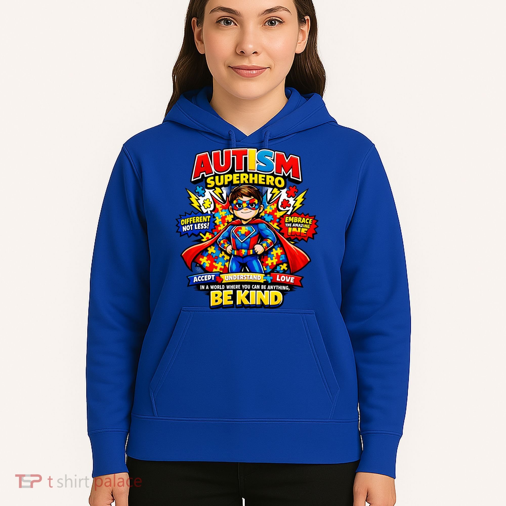 Autism Superhero Quotes Puzzle Pieces Hoodie