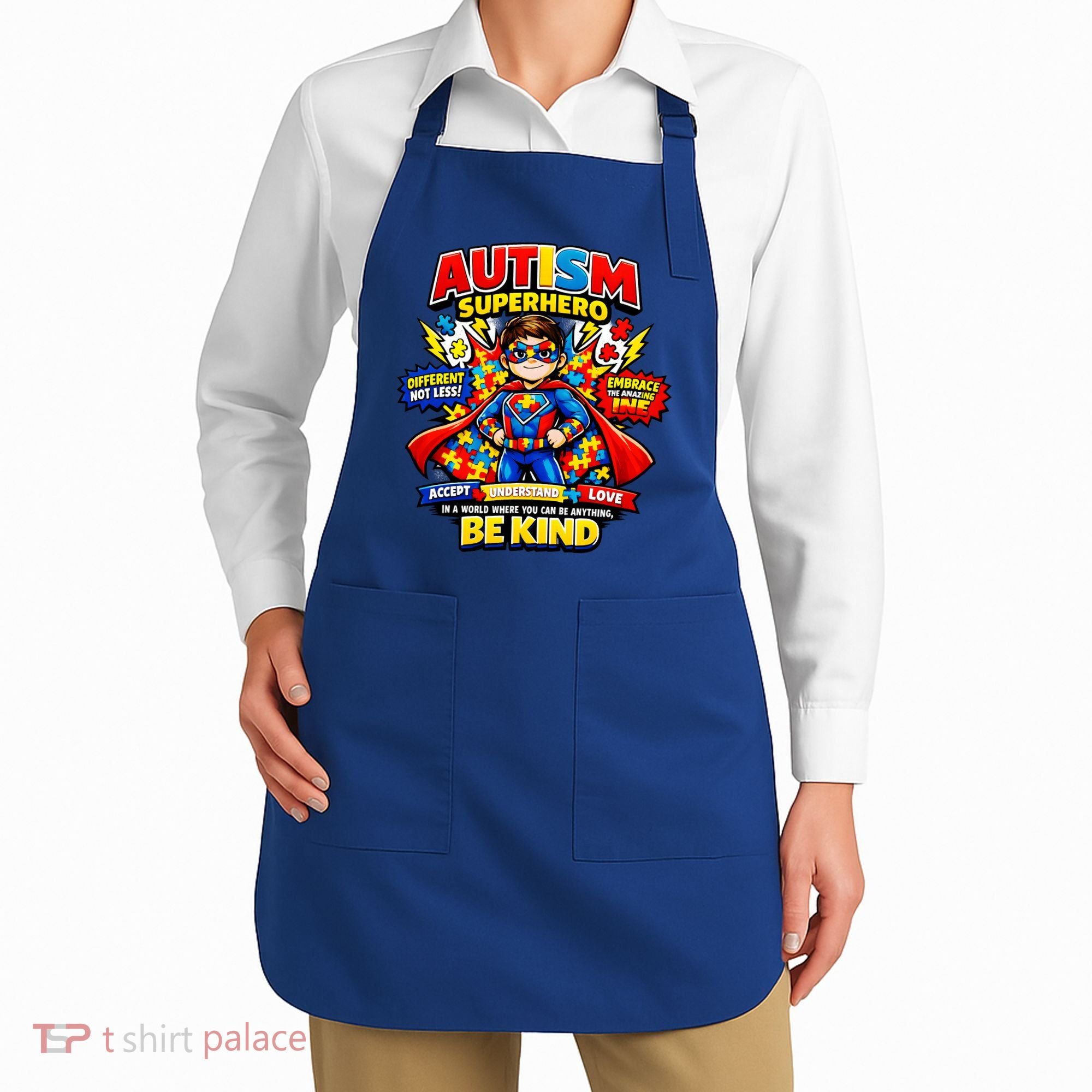 Autism Superhero Quotes Puzzle Pieces Apron