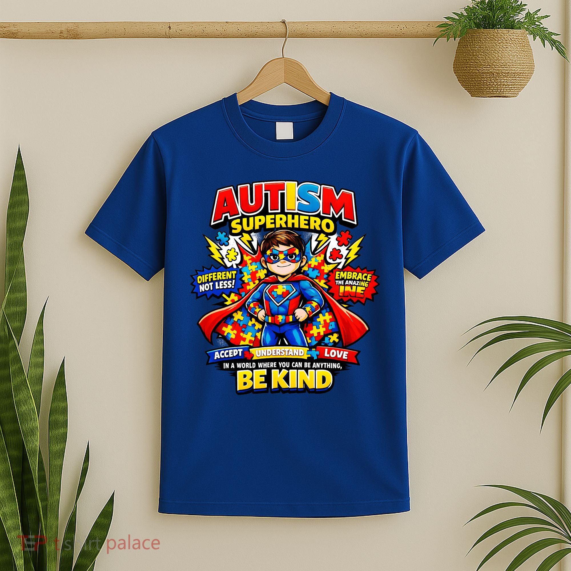 Autism Superhero Quotes Puzzle Pieces T-Shirt