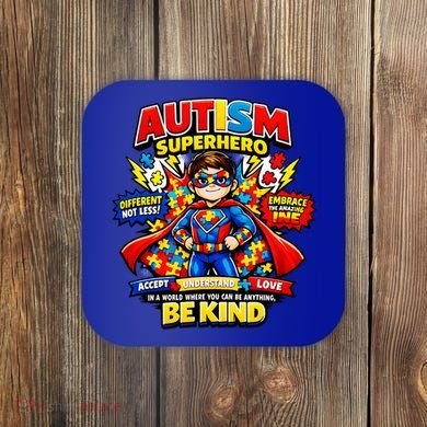 Autism Superhero Quotes Puzzle Pieces Coaster