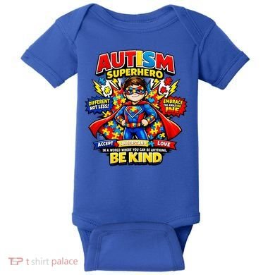 Autism Superhero Quotes Puzzle Pieces Baby Bodysuit
