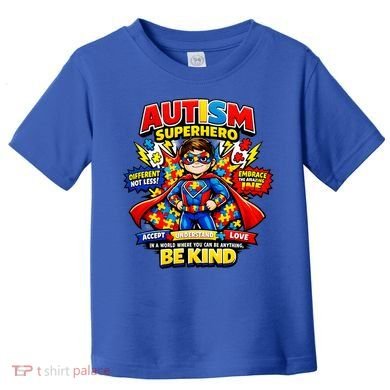 Autism Superhero Quotes Puzzle Pieces Toddler T-Shirt