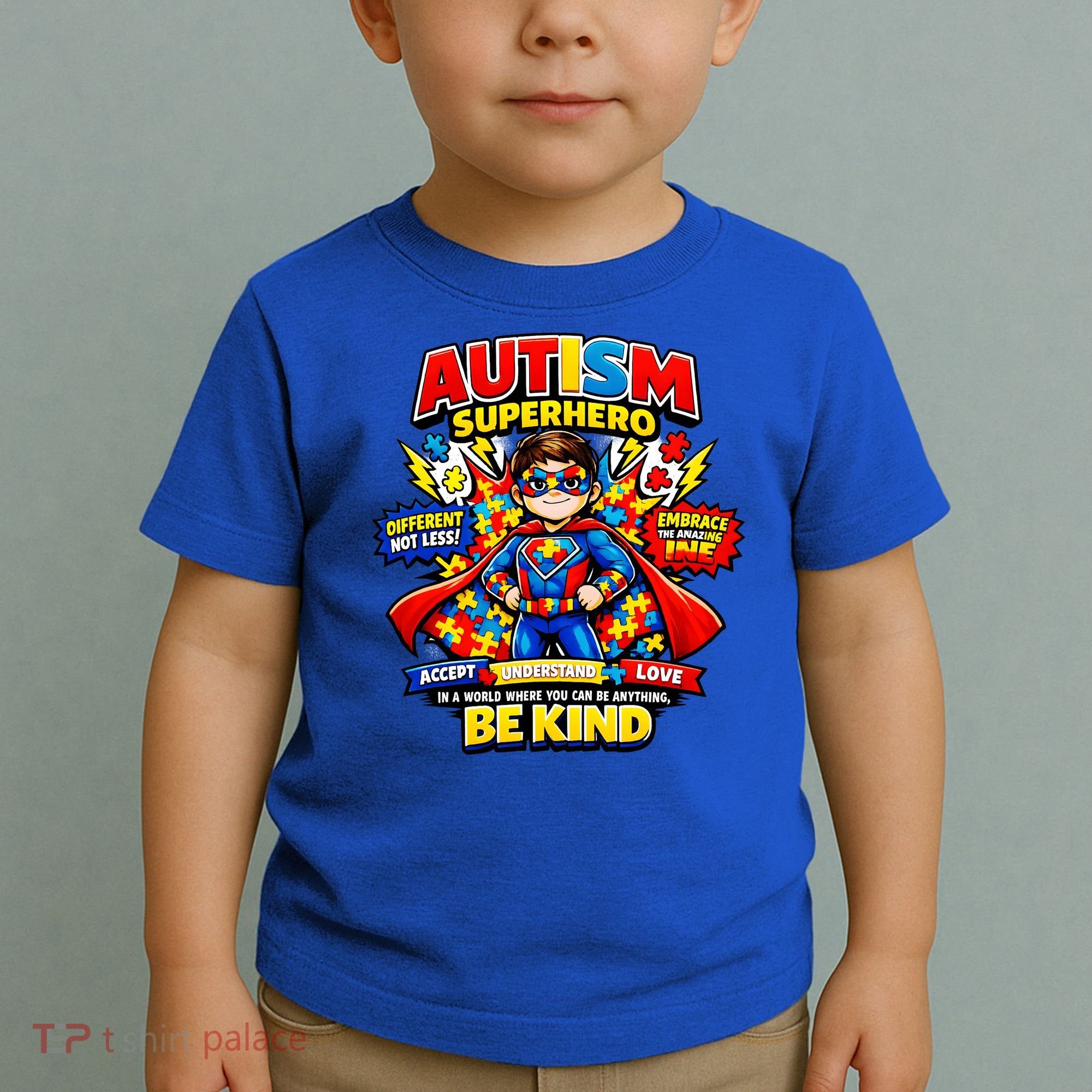 Autism Superhero Quotes Puzzle Pieces Toddler T-Shirt