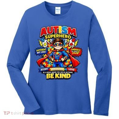 Autism Superhero Quotes Puzzle Pieces Women's Long Sleeve Shirt